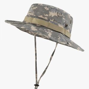 XL bucket hat with camo print - ideal for curly hair or larger heads